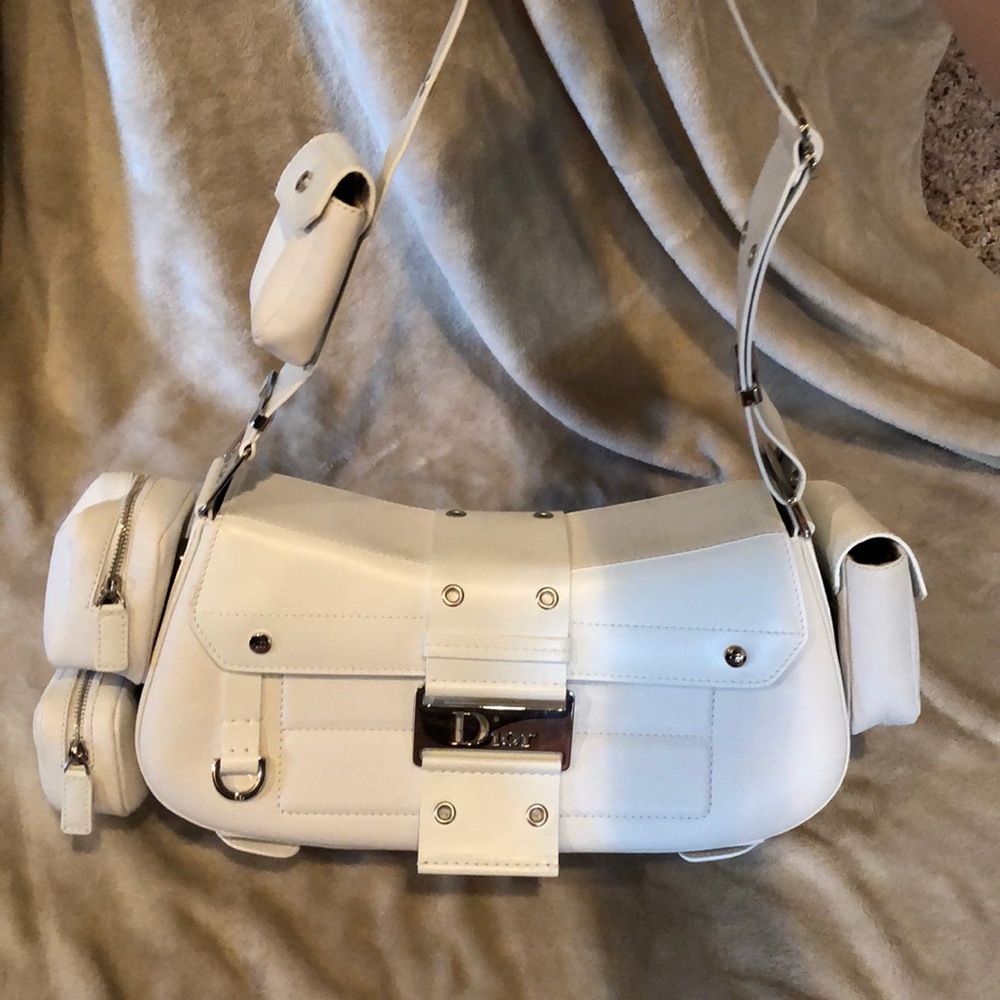 White leather Dior purse and wallet